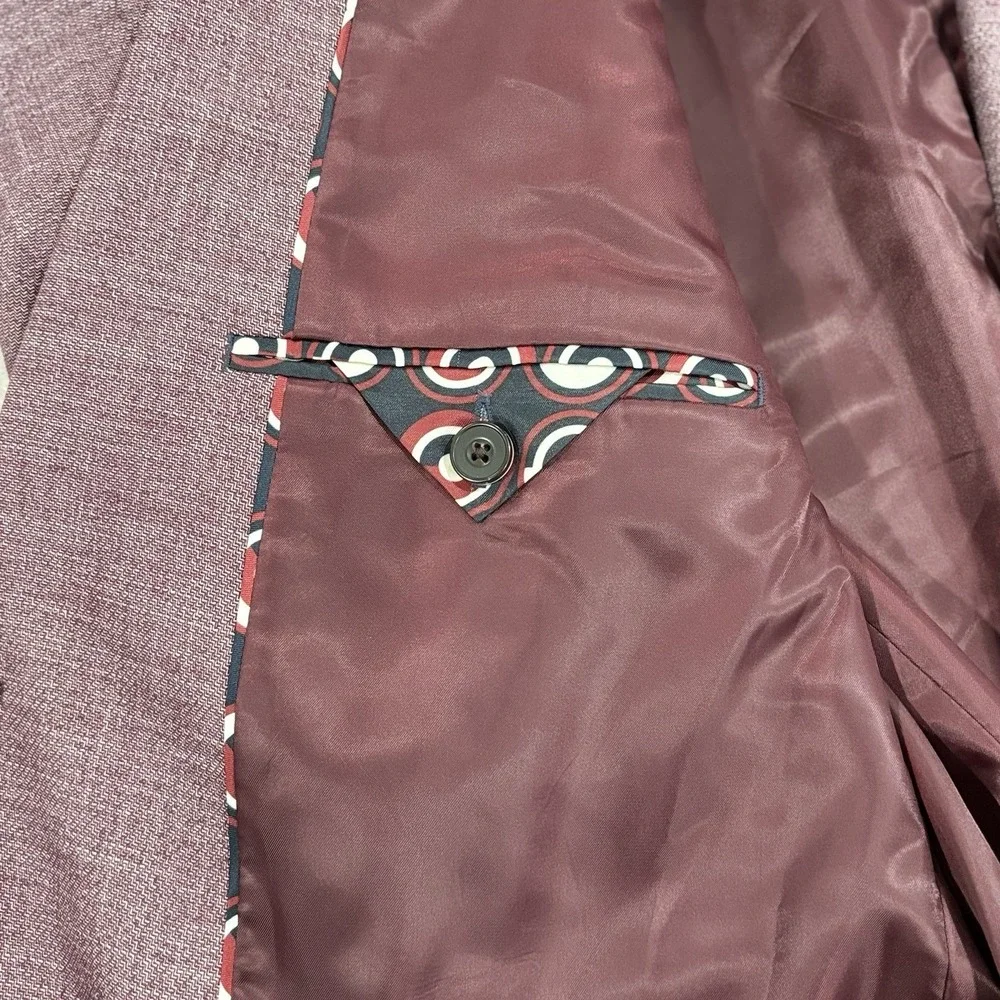 Ben Sherman Mens Blazer Sport Coat Casual Jacket 44R Two Button Burgundy